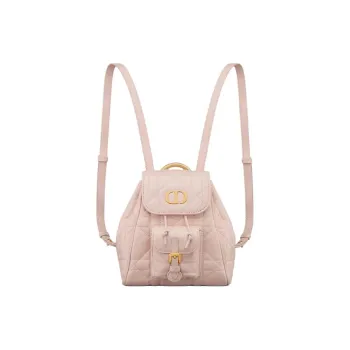 DIOR Caro Sheepskin With Cow Leather Backpack Trumpets Women's Pink