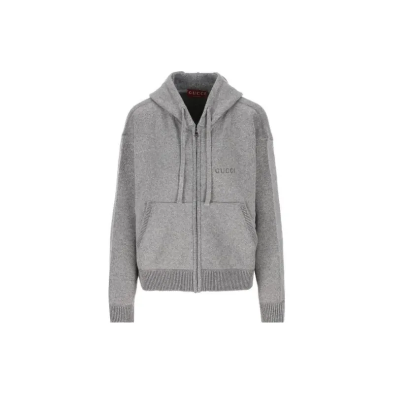 GUCCI Zip-Up Knit Hoodie-1