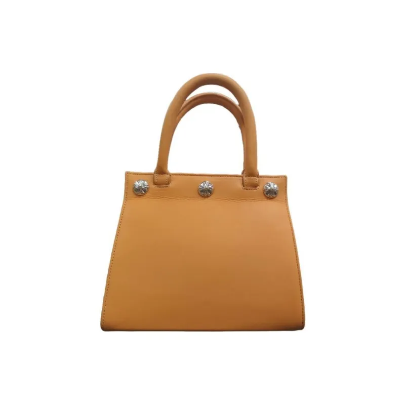 Chrome Hearts Leather Handbag Women's Brown-3