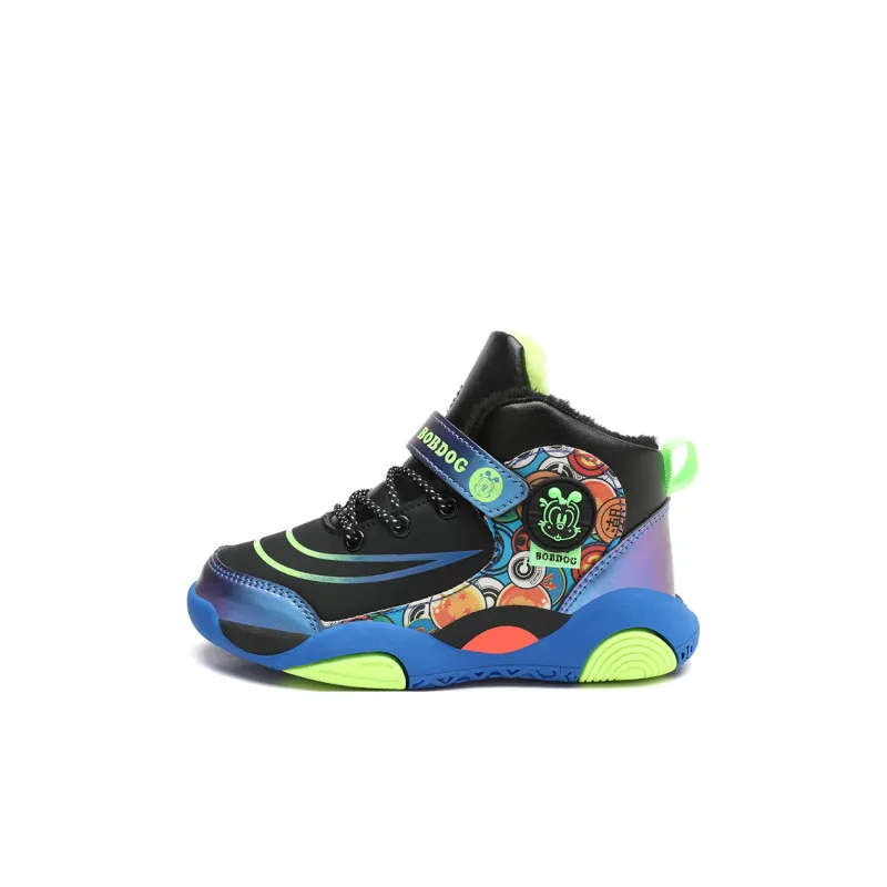 BOBDOG Slip Resistant Cushioning Wear Resistant Warm Mid Top Children's Basketball Shoes Kids'-13