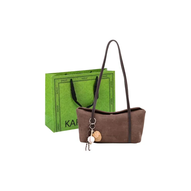 KARUISHA Suede Shoulder Bag Women's Yellow Brown/Leopard Print/Coffee-5