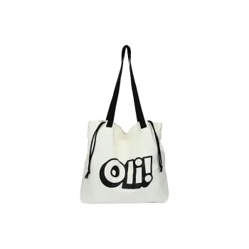 DALO Canvas Canvas Bag Shoulder Bag Women's Black Text Mother's Version/White Letter Version