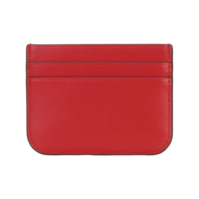 TORY BURCH Eleanor Leather Coin Purse Wallets Card Holders Women's Red-4