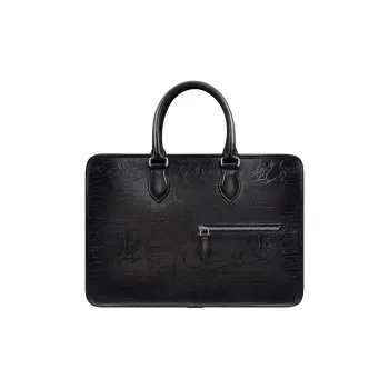 BERLUTI Leather Briefcases Small Size Men's Black