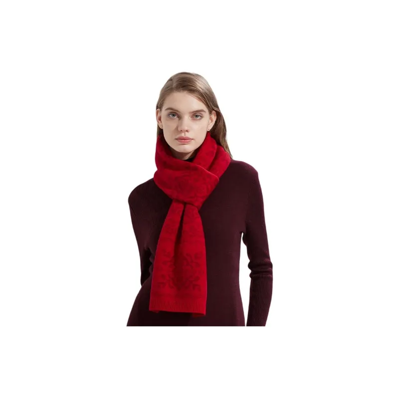 H YXIANG Wool Knit Scarves Women's-3