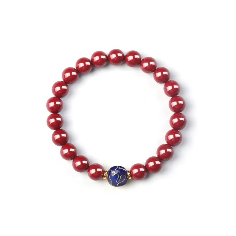 Moon Jewelry Reconstructed Cinnabar Bracelets Unisex-34