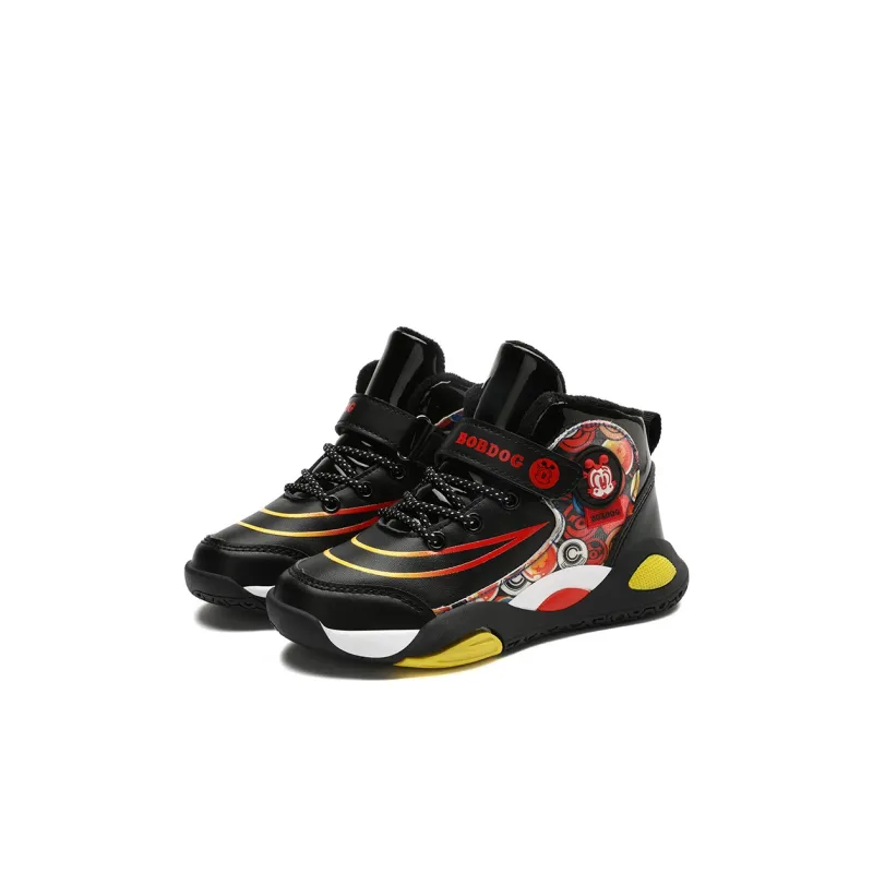 BOBDOG Slip Resistant Cushioning Wear Resistant Warm Mid Top Children's Basketball Shoes Kids'-6