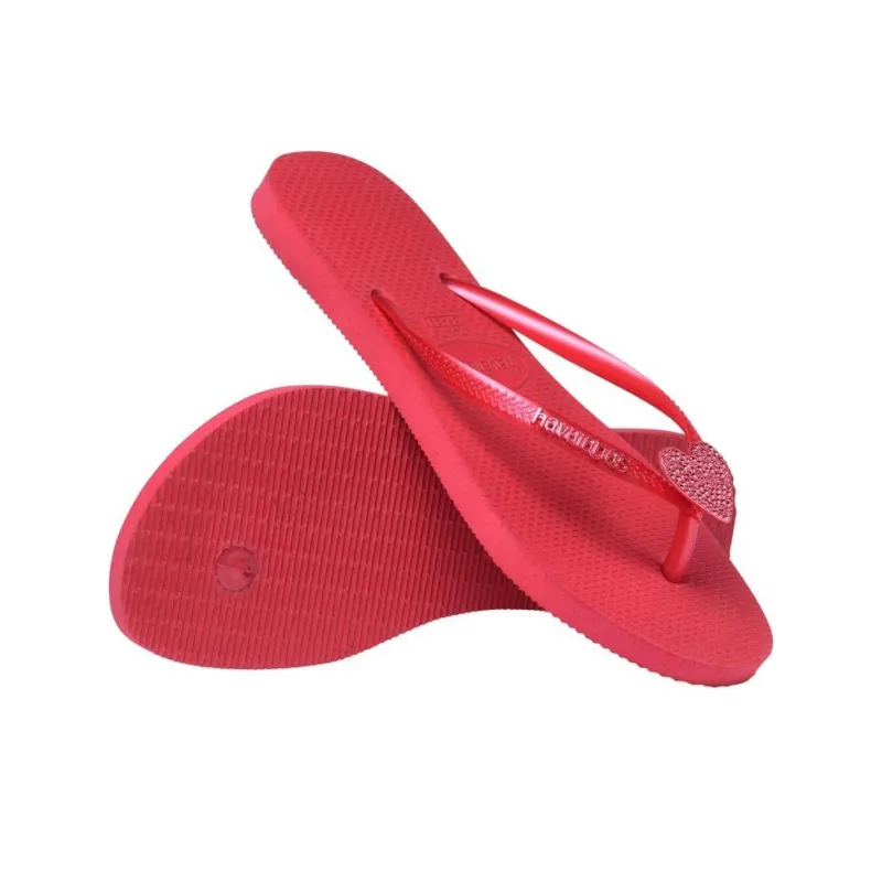 Havaianas Slim Crystal Charm Rubber Sole Slip-Resistant Flip Flops Women's Pink-6