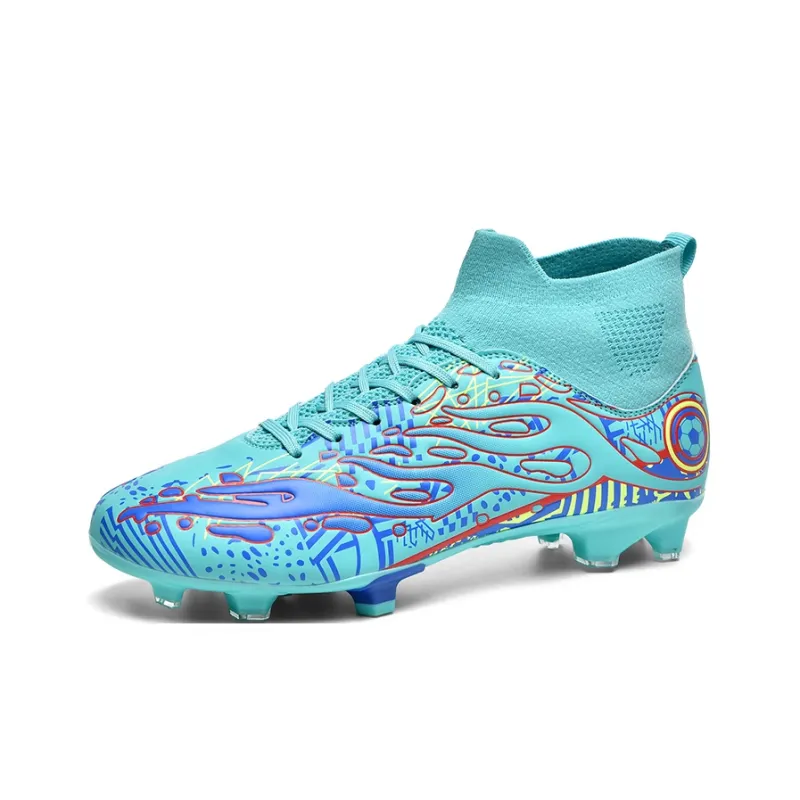 Black tailed deer Soccer Shoes Unisex High Top Aqua/White Blue/White Red-1
