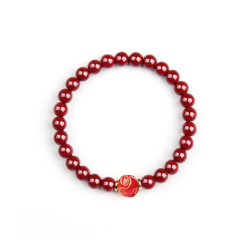 Moon Jewelry Reconstructed Cinnabar Bracelets Unisex-6