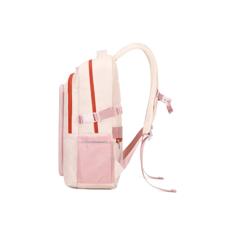 ZUOFEIFAN Nylon Backpack Women's Beige & Pink-3