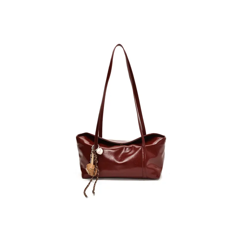 Yalu PU Shoulder Bag Regular Women's Coffee/Burgundy/Black/Khaki Brown-10