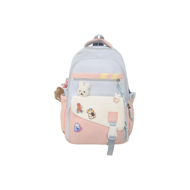 DALO Nylon Backpack Unisex Black/Coffee/Blue Coffee/Pink Blue-7