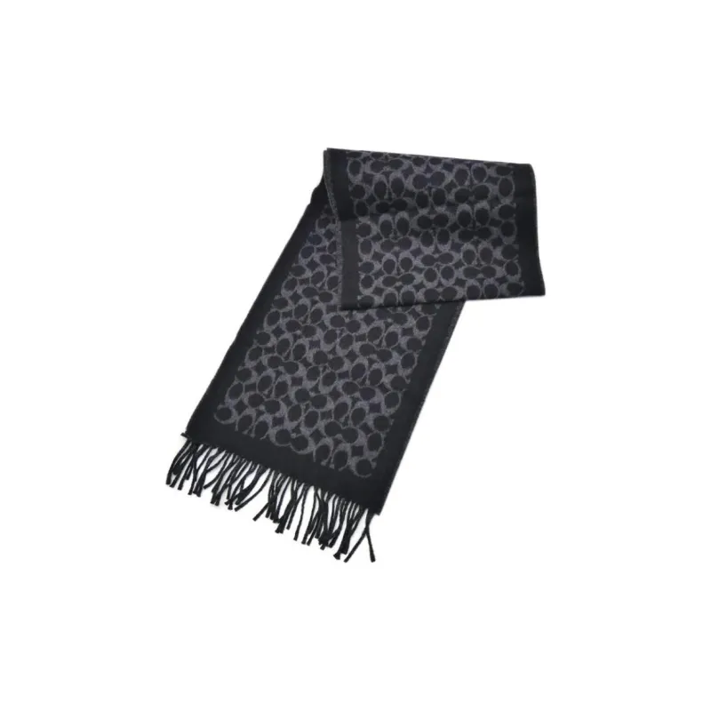 COACH Knit Scarves Unisex Black-2