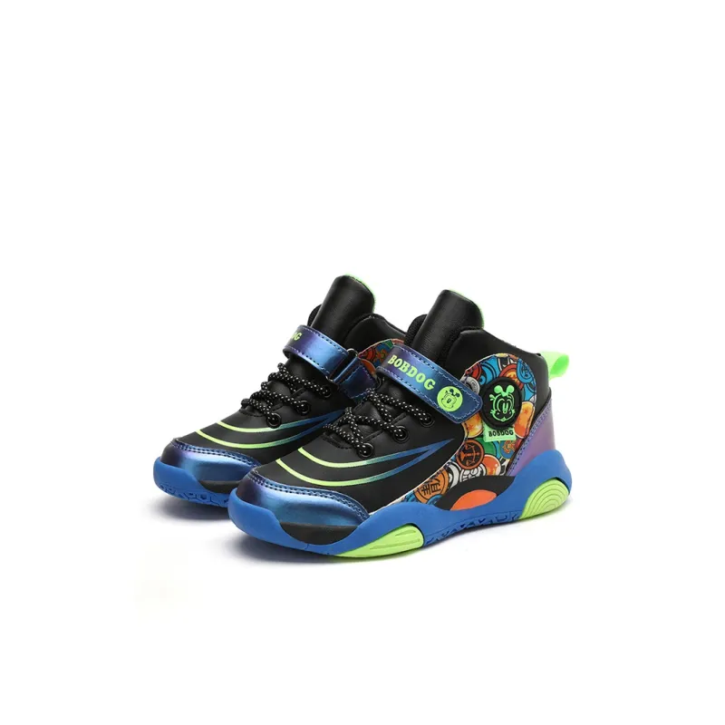 BOBDOG Slip Resistant Cushioning Wear Resistant Warm Mid Top Children's Basketball Shoes Kids'-20
