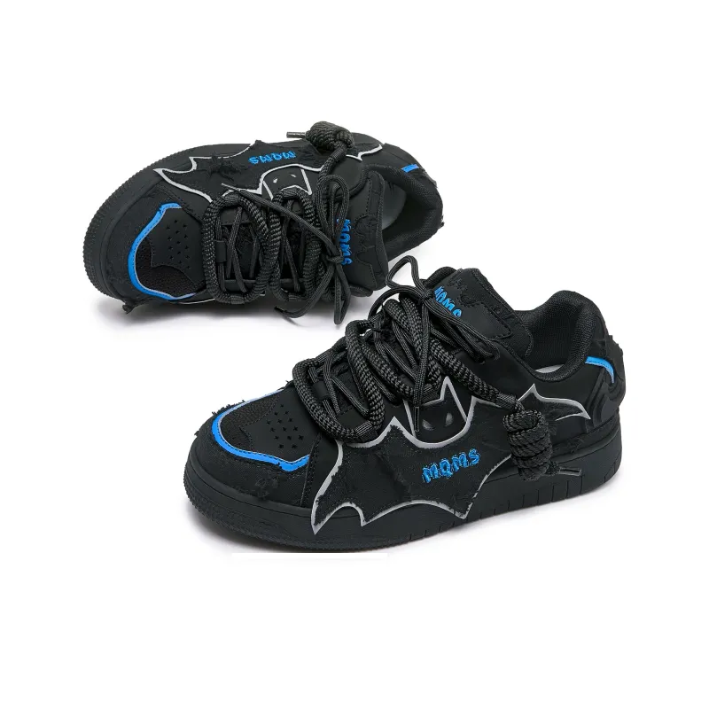 MQMS Skateboard Shoes Unisex Low Top Gray/Black/Blue-3
