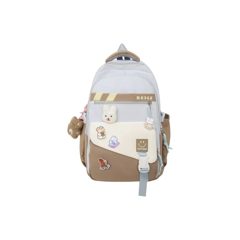 DALO Nylon Backpack Unisex Black/Coffee/Blue Coffee/Pink Blue-5