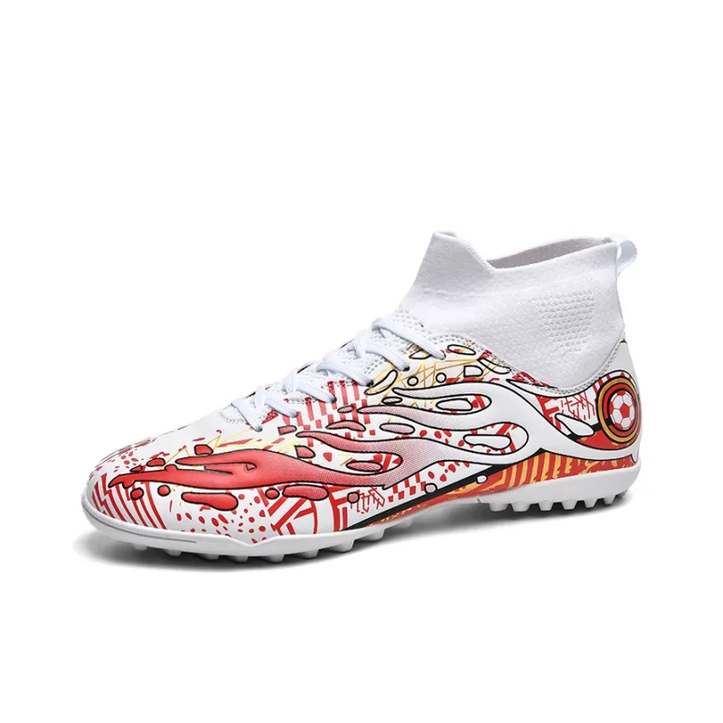 Black tailed deer Soccer Shoes Unisex High Top Aqua/White Blue/White Red-34
