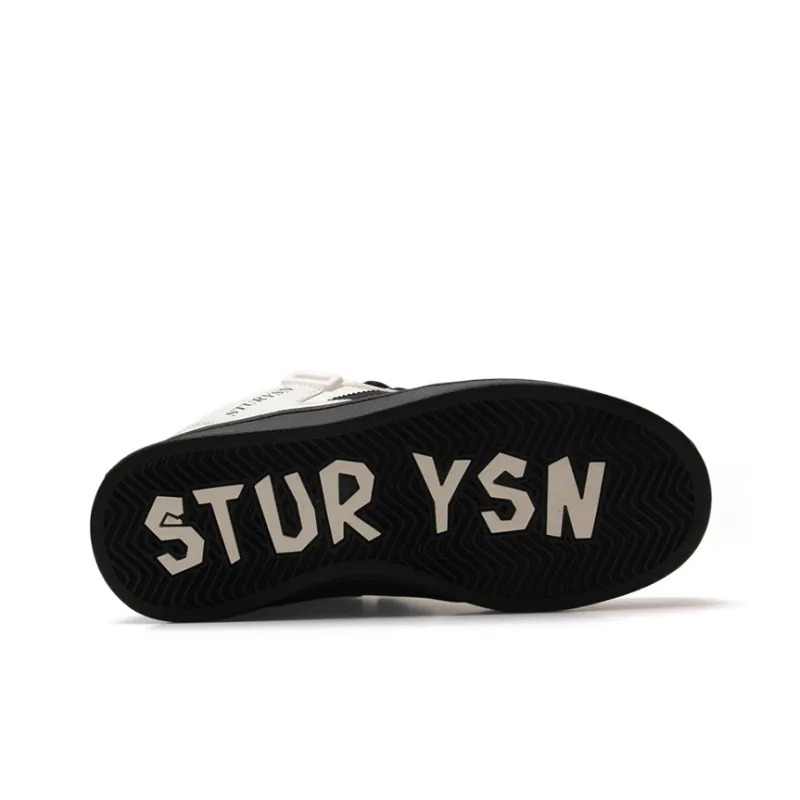 STUR YSN Wear resistant And Lightweight Low Top Skateboard Shoes Unisex White Black-6