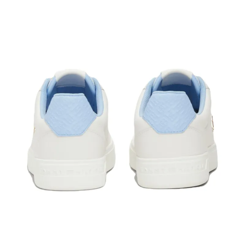 Tommy Hilfiger Essential Low Top Skateboard Shoes Women's White Blue-4