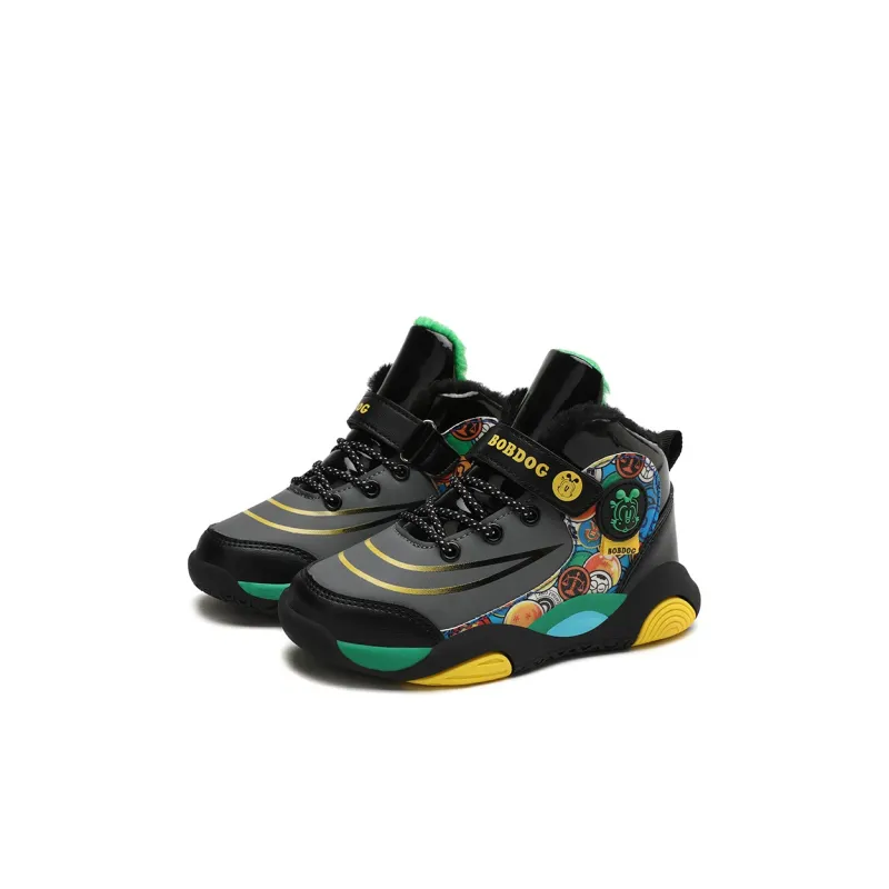 BOBDOG Slip Resistant Cushioning Wear Resistant Warm Mid Top Children's Basketball Shoes Kids'-8