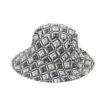 Marine Serre Flat Brim Logo Jacquard Bucket Hat