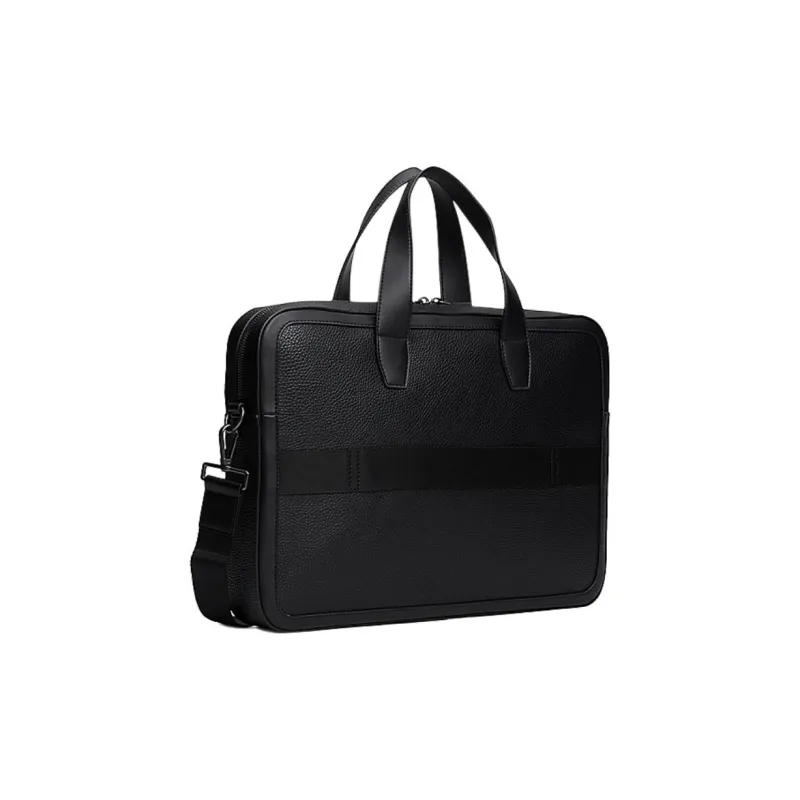 Tommy Hilfiger TH Monogram Polyurethane Laptop Bag Regular Men's Black-1