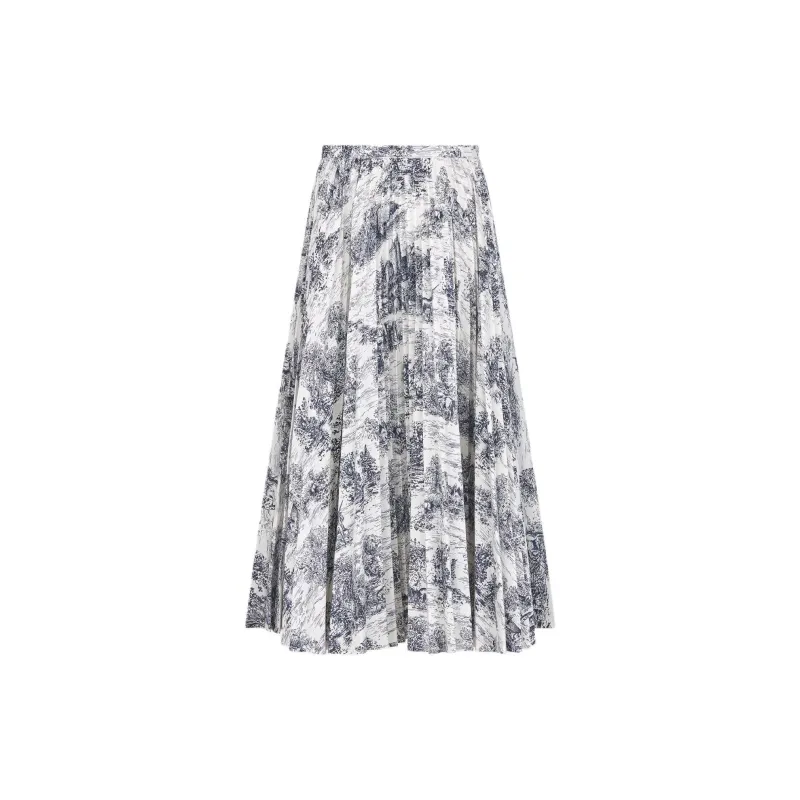 DIOR FW24 Casual Long Skirts Women's White Blue-1