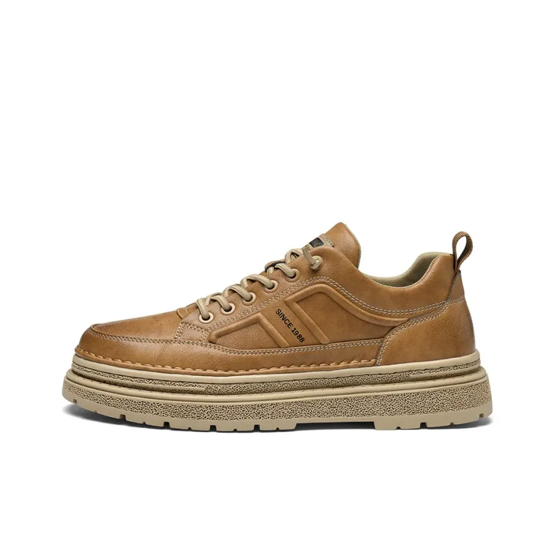 AOKANG AK DUNK Series Skateboard Shoes Men Low Top Black, Khaki-6