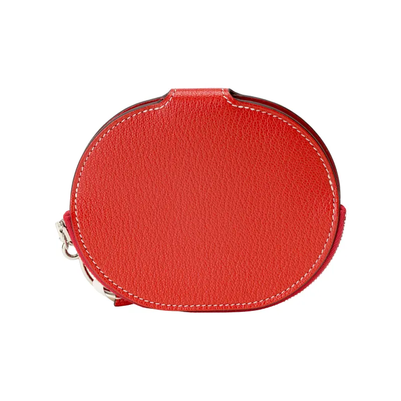 HERMES In The Loop Mysore Goat Skin Card Holder Women's Orange Red/Gray White/Electric Blue-3