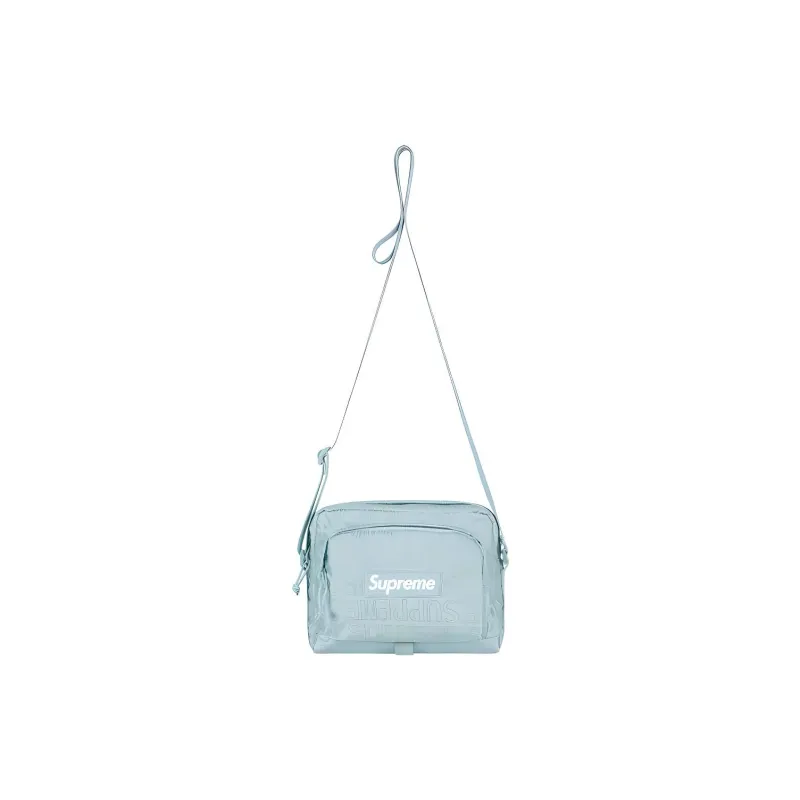 Supreme SS19 Leather Crossbody Bag, Shoulder Bag Unisex Ice Blue-0