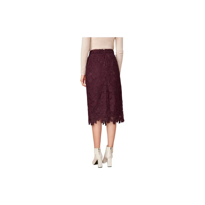 BBLLUUEE Casual Long Skirt Women's Agate Red-2