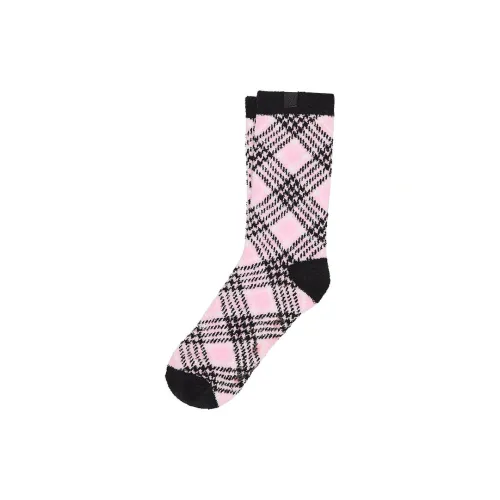 Victoria's Secret Mid Calf Socks Women's 1 Pack Pink Black Plaid