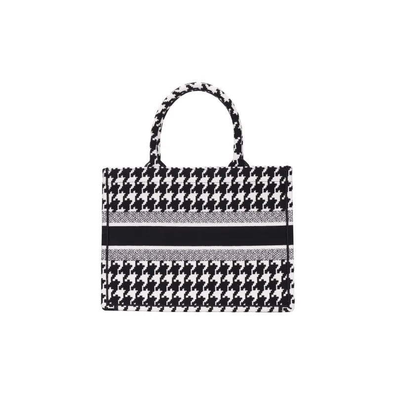DIOR BookTote Leather Tote Bag, Shopping Bag, Shoulder Bag, Handbag Medium Size Women's Black/White-5