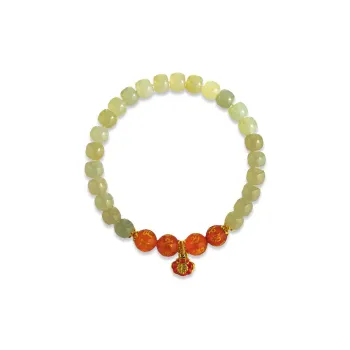 LONGFENGYUAN Hetian Jade Bracelets Pale Greenish White Jade Women's