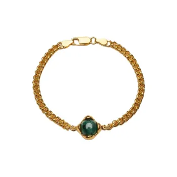 Alighieri 24kt Yellow Gold Plated The Emerald Of Adventure Bracelet