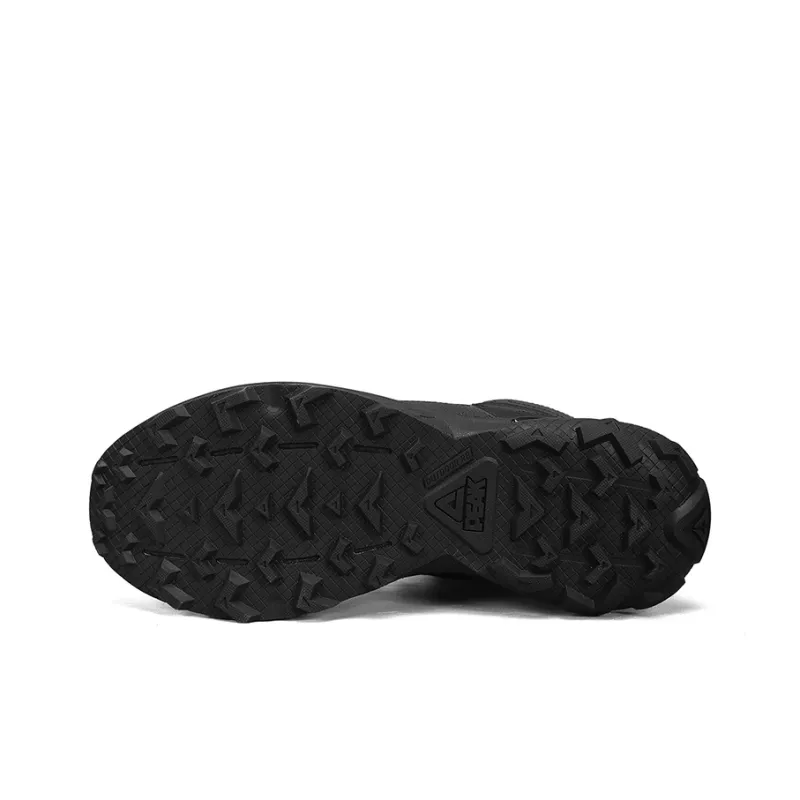 PEAK Cushioned Wear Resistant Slip Resistant High Top Hiking Shoes Men's All Black-6