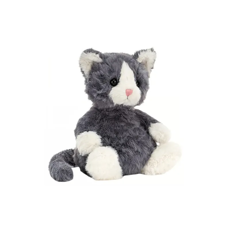 JELLYCAT Cat Collection Animal Mitten Kitten Dark Gray Dolls Plush Doll 19cm Height-0
