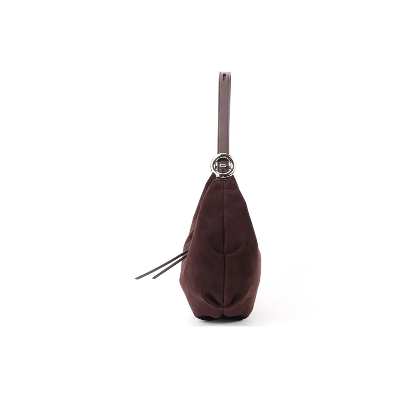 YOCAMU Cow Leather Shoulder Bag Regular Women's Caramel Brown/Coffee-8