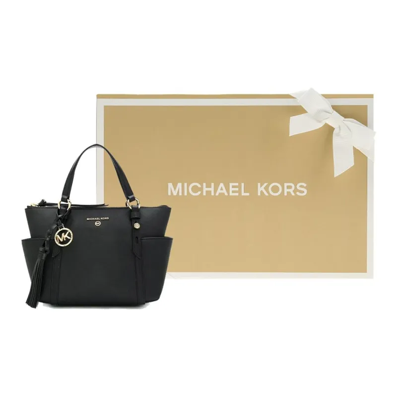 MICHAEL KORS MK Sullivan Leather Shoulder Bags Handbags Small Size Women's Black-8