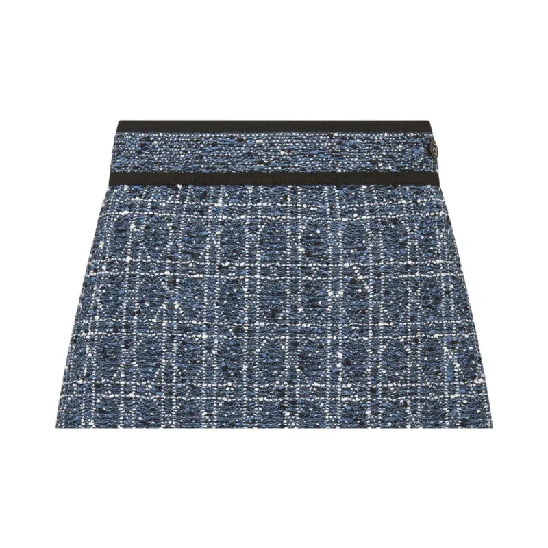 DIOR SS25 Casual Short Skirts Women's Blue White Mixed Color-5