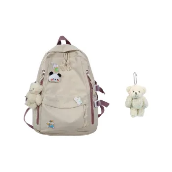 MARKANGARO Nylon Backpack Large Size Women's White Pink Blue