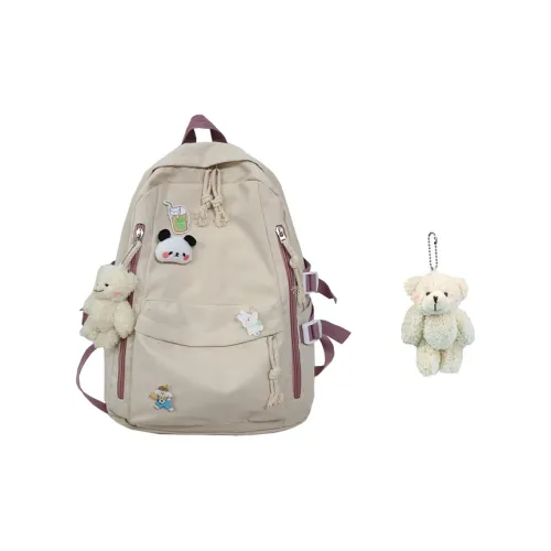 MARKANGARO Nylon Backpack Large Size Women's White Pink Blue
