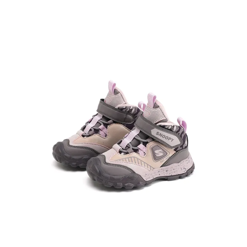 SNOOPY Slip-Resistant Anti-Kick Cushioning Warm Children's Basketball Shoes Flower Color/purple Kids'-3
