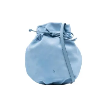 Polo Ralph Lauren Lambskin Patch Calfskin Bucket Bags Shoulder Bag Crossbody Bag Women's Blue