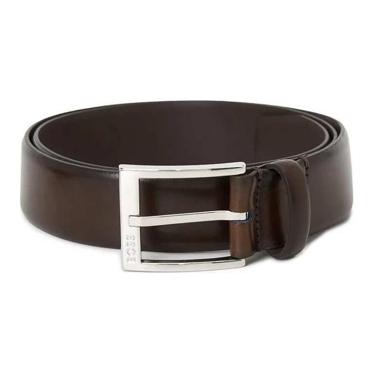BOSS Cow Leather Belts Men's Brown Width 3CM-0