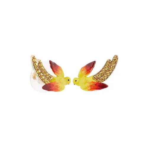 LES NEREIDES Gold Plated Stud Earrings Women's Yellow