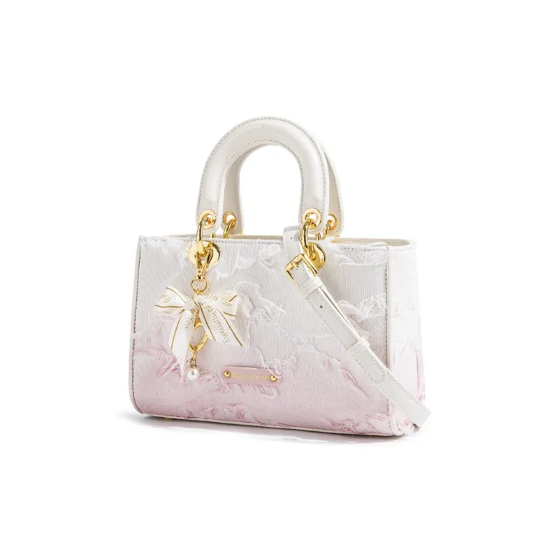 MACKJANICE Polyurethane Handbag Regular Women's Fringe Gradient Pink-1