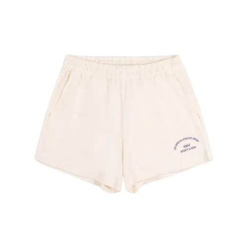 SPORTY & RICH Bardot Slogan print Shorts