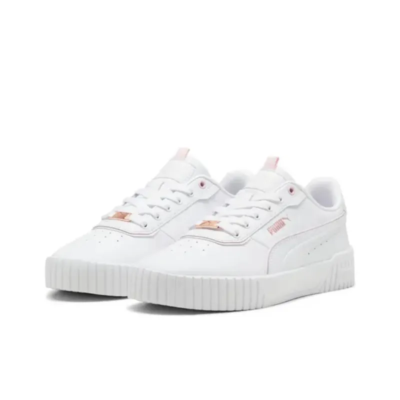 PUMA Carina 2.0 Anti Slip Wear Resistant Low Top Skateboard Shoes Women's White Pink-2